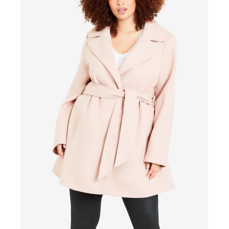 Plus Size Belted Coat